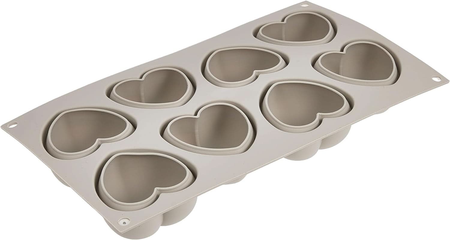 Silikomart, Form für Tartufo-Silikonkuchen, 8 einzelne Öffnungen, Ø 62 H 52 mm Kitchen Naty Shop Mini Hearts