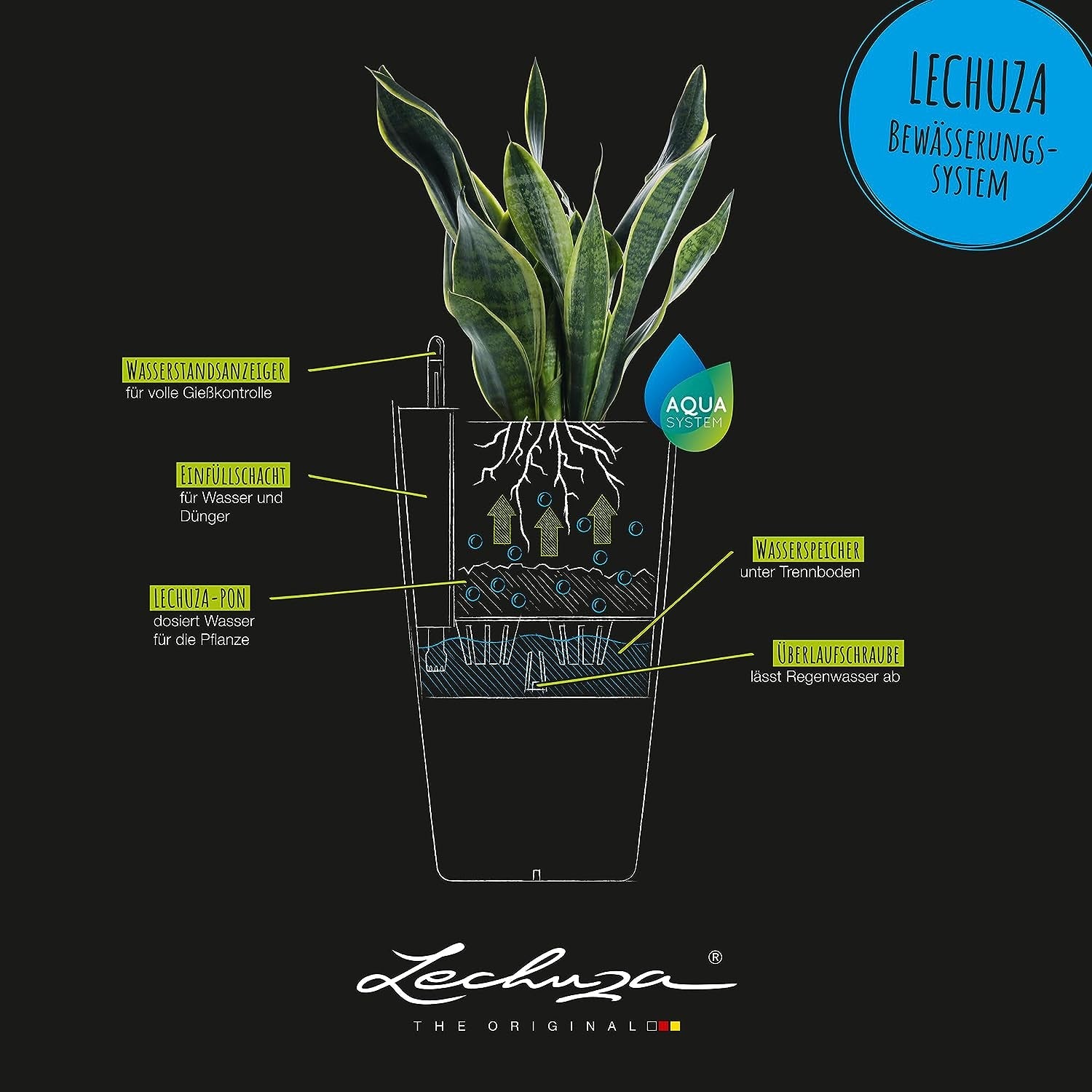 LECHUZA CUBICO Culoare 30 gri ardezie 13138, 29,5x29,5x56,5 cm