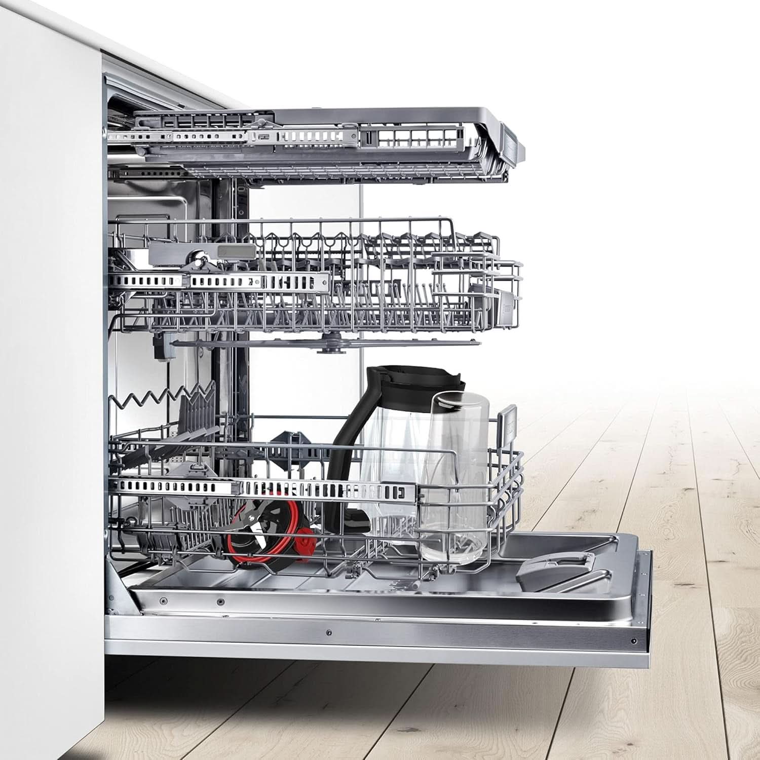 Bosch Standmixer Vitapower Serie 4 MMB6382M, Edelstahl-Klingen Made in Germany, 1.5L Thermosafe Glasbehälter, Stopfer, Sicherheitsdeckel, Spülmaschinengeeignete Teile, 30.000 U/Min, 1200 W, Edelstahl Kitchen Naty Shop