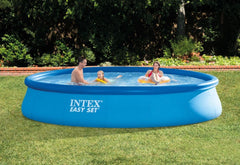 Intex 28158NP – Piscină supraterană rotundă Easy Set, pompă de filtrare 2006 L/h, 9729 L, PVC, albastră, 457x84 cm