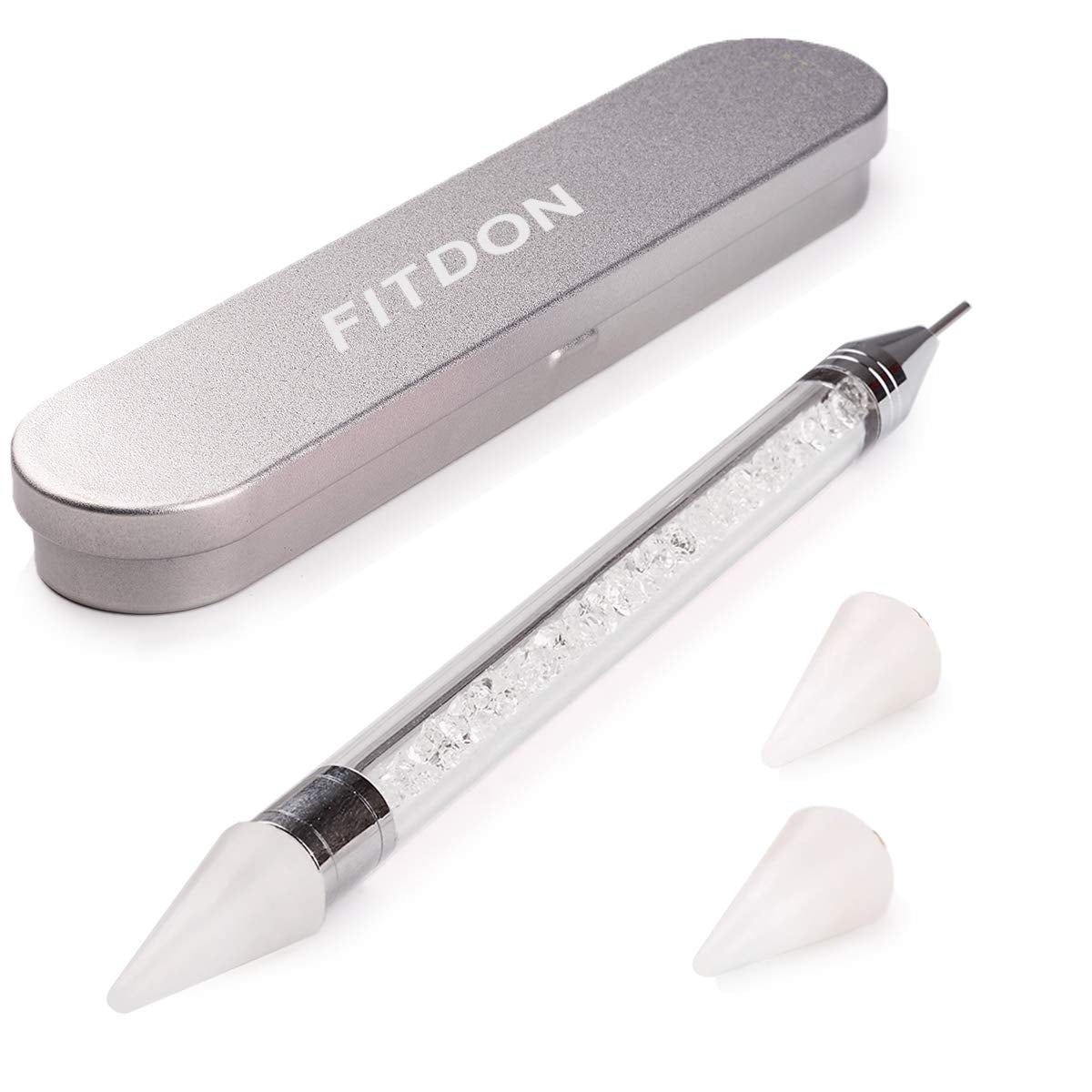 Set de 3200 de pietre pentru unghii, FITDON, pietre AB din sticlă multi-forme și pietre AB cu sclipici și diamant transparent pentru unghii, pentru decorare, seturi DIY, brelocuri pentru bijuterii, accesorii pentru unghii