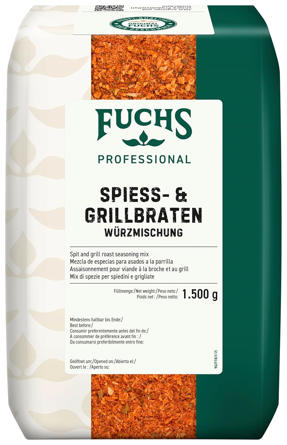 - Spieß- und Grillbraten Würzmischung | Gewürz für Spießgerichte, auch für Gemüsespieße geeignet | Profi-Qualität für Großverbraucher | 1,5 kg im recyclebaren Beutel
