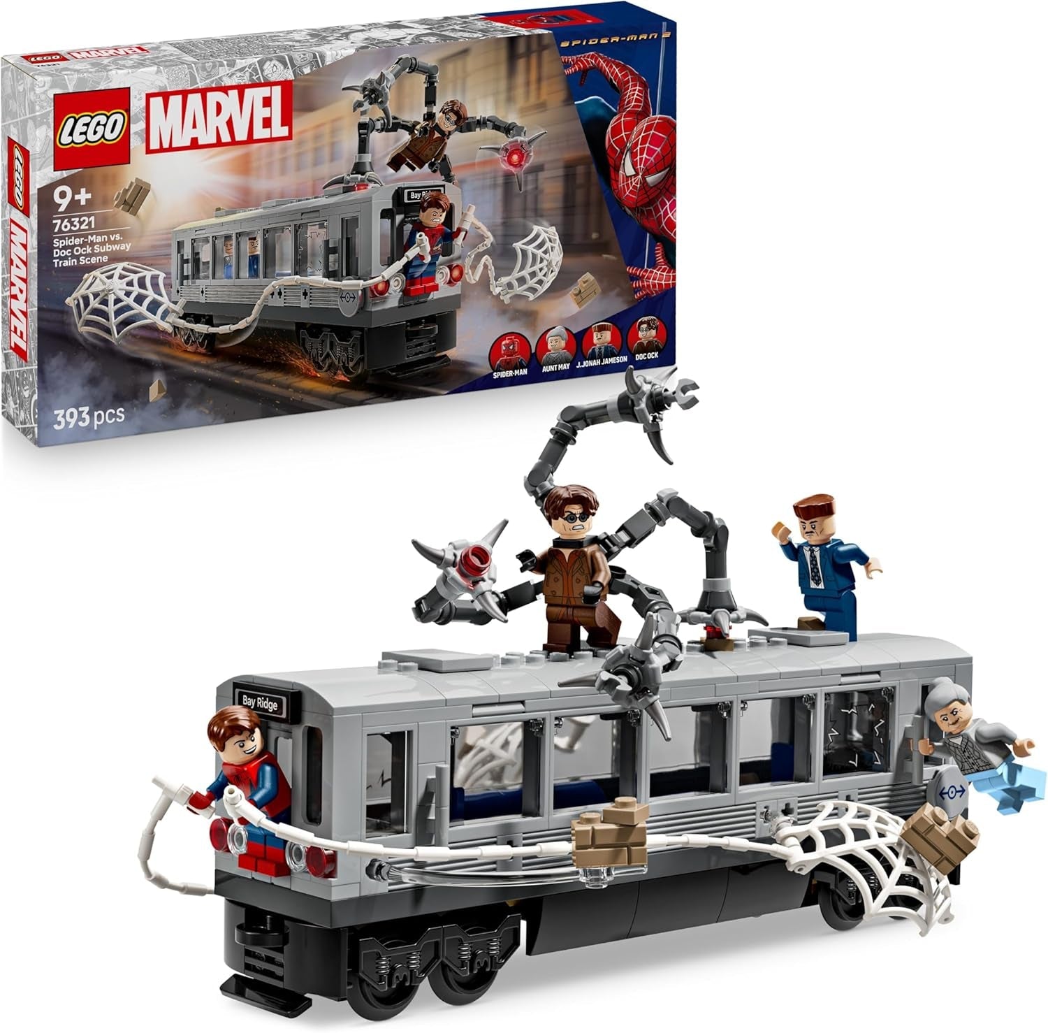 LEGO ǀ Marvel Spider-Man vs. Doc Ock: Showdown in der U-Bahn - Kreatives Spielzeug mit Superhelden Minifiguren - Spielzeug Zugmodell - Kinder Geschenk für Jungen und Mädchen ab 9 Jahren - 76321