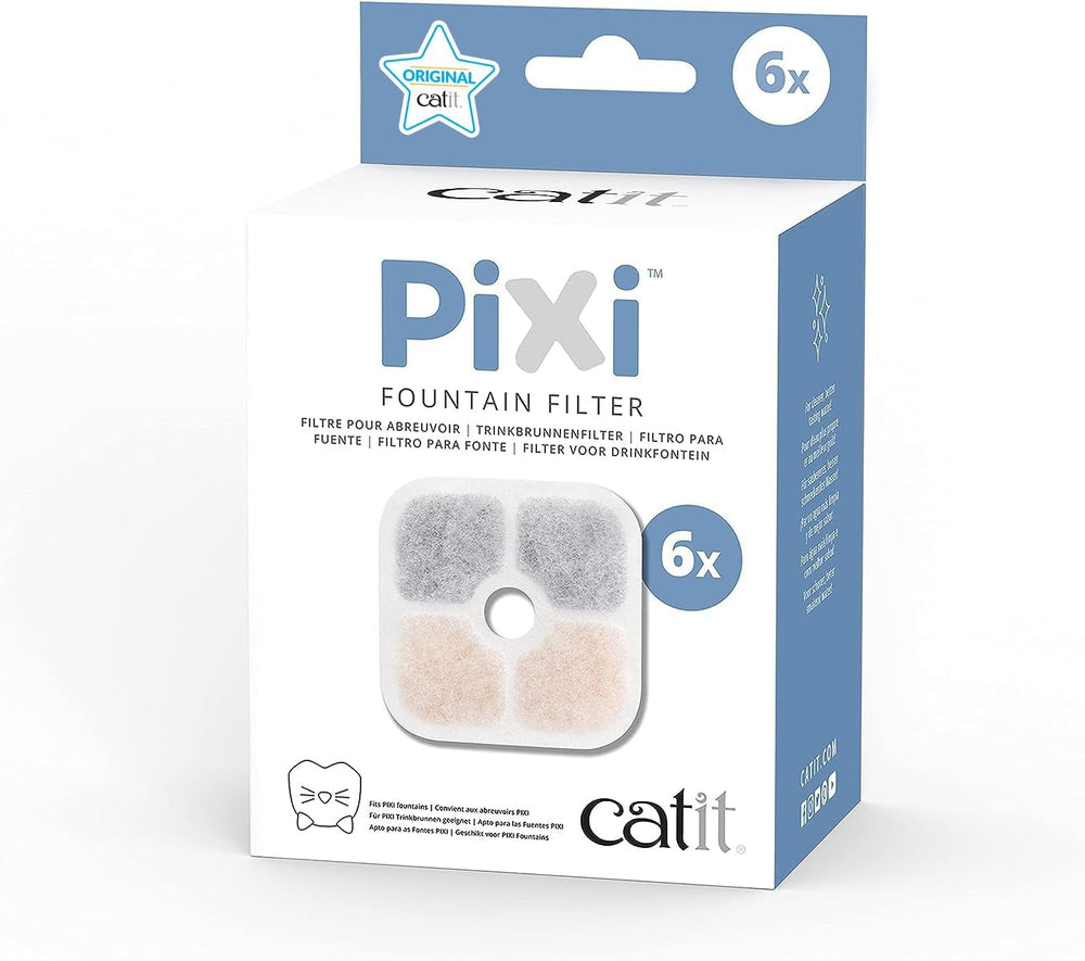 Catit 43722 Pixi Filtru de schimb, filtru pentru fântâna de băut Catit Pixi, pachet de 6, alb