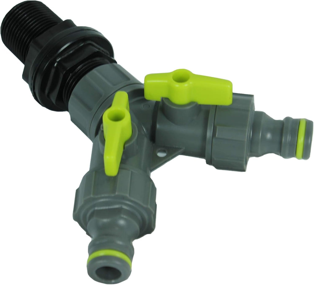 Racord rezervor cu robinet de închidere, filet exterior 26,44 mm, conector rapid 3/4", racord butoi de ploaie, butoi de ploaie, butoaie cu apă, 1 bucată