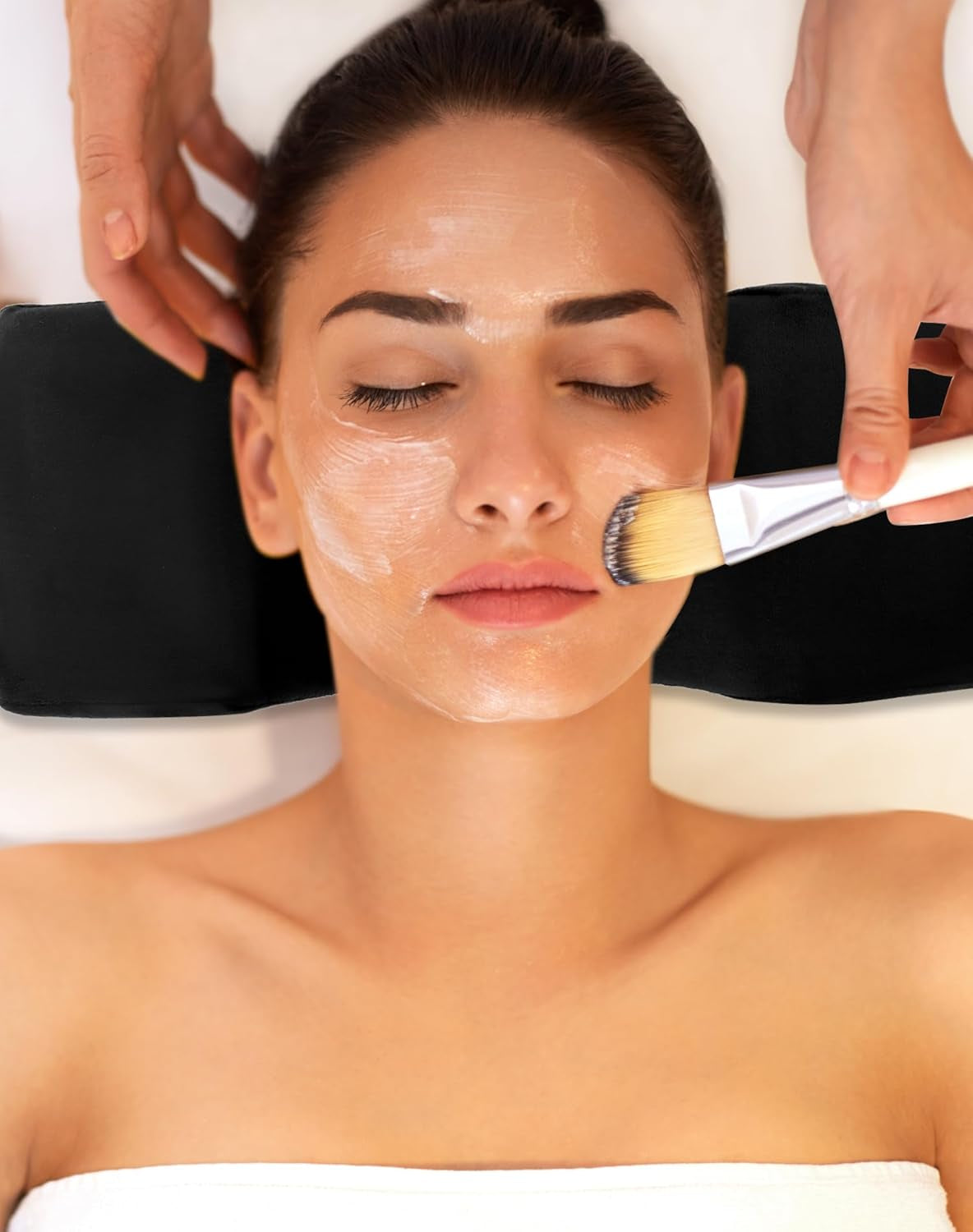 QWORK® Pernă pentru gene, pernă de machiaj de frumusețe în formă de U, pernă ergonomică pentru gene pentru alungire, pernă pentru gene din spumă de memorie pentru uz casnic în salonul de frumusețe (negru) Perne ortopedice cervicale Naty Shop