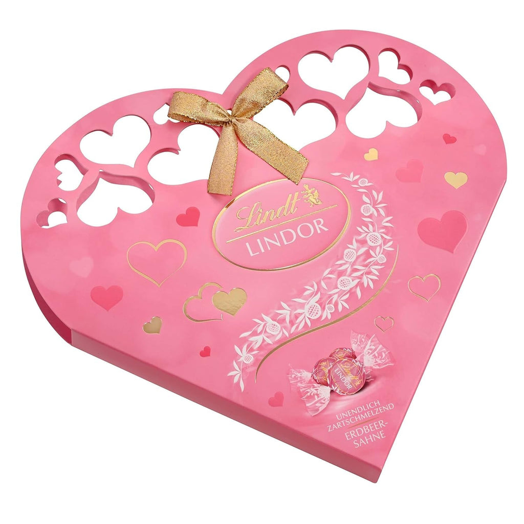Lindt Lindor heart pack, pachet de 4 (4 X 112 G) Bomboane de Ciocolata Naty Shop 200 G Căpșuni