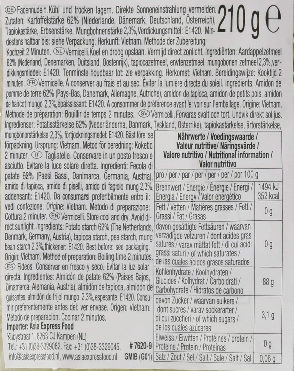 ACECOOK - Fadennudeln mit Bohnen GD - (1 X 210 GR)