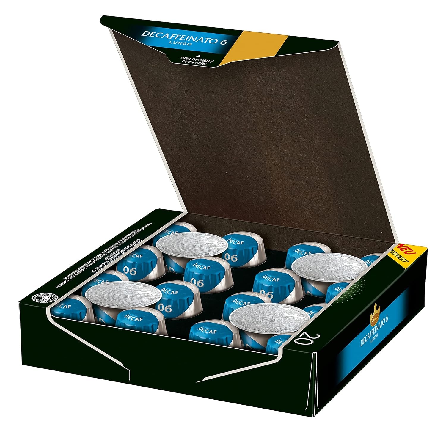 Jacobs Kaffeekapseln Krönung Crema, 10er Pack, 10 x 20 Getränke, 1040 g & Kaffeekapseln Lungo Decaffeinato- Intensität 6-200 Nespresso kompatible Kapseln, 10er Pack, 10 x 20 Getränke