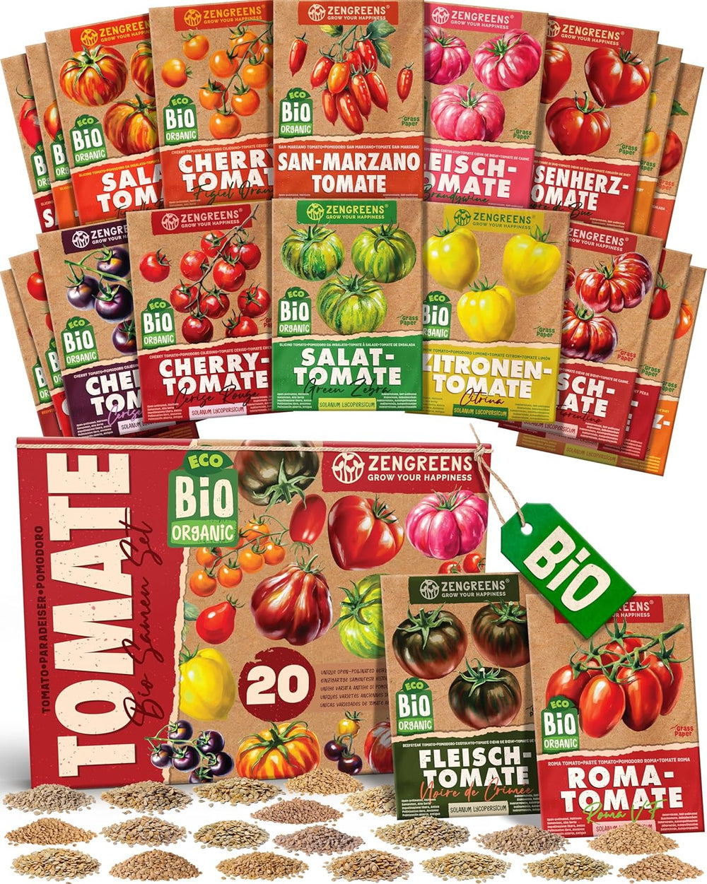 Semințe de roșii organice într-un set de 10 - 10 semințe de roșii pentru cultivare ușoară în grădină, balcon sau strat înălțat - semințe de plante - răsaduri