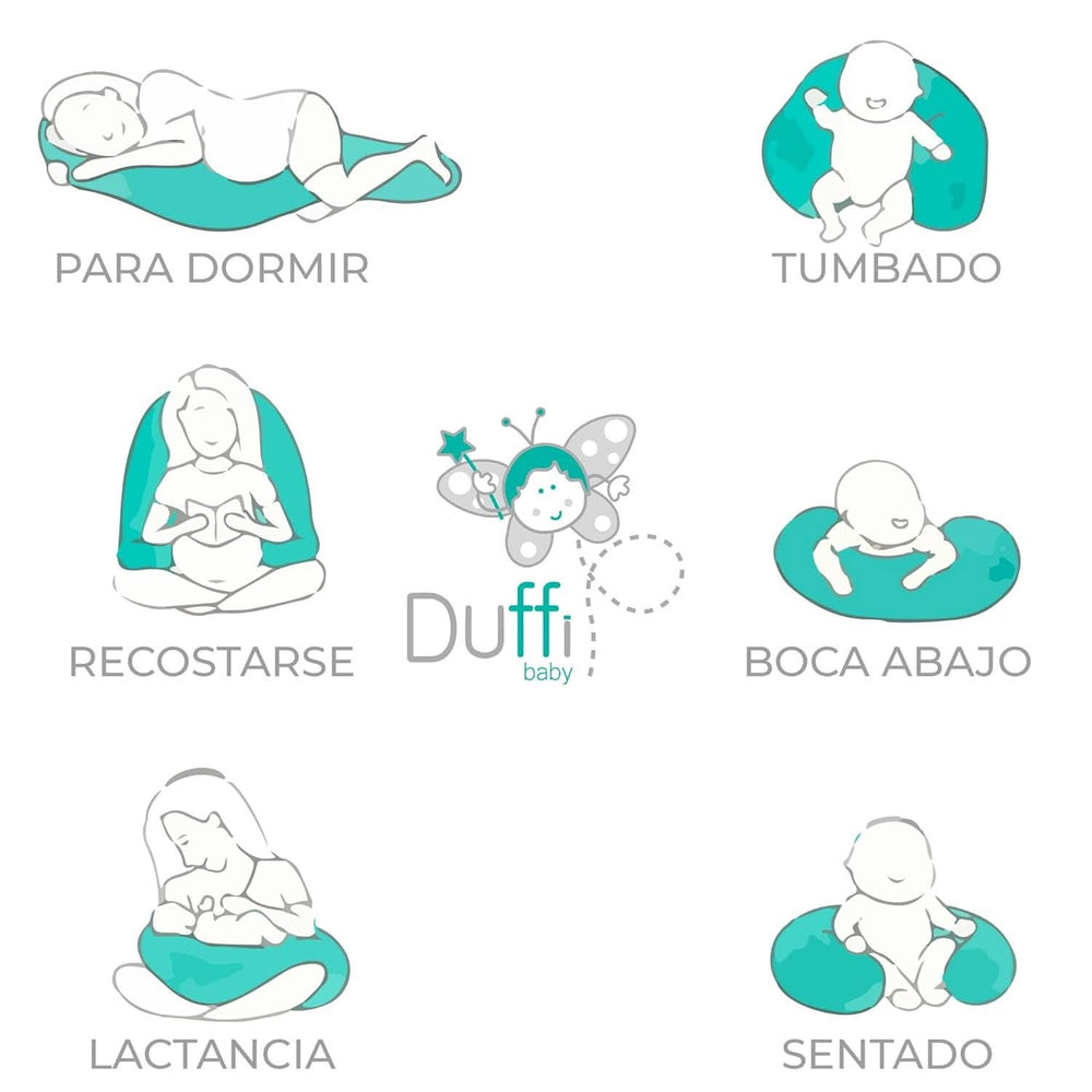 Stillkissen für Neugeborene, XL, Bezug aus 100 % Baumwolle, abnehmbar und waschbar, Füllung aus Polyester, Sternmotiv. Zubehör Essen und Stillen Bebe Naty Shop