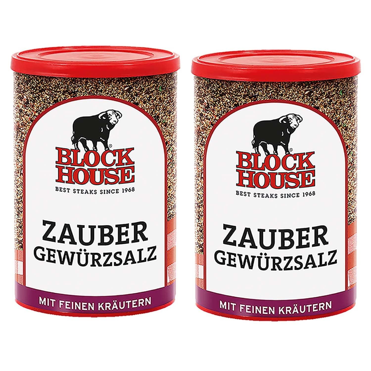 Block House Zaubergewürzsalz, Gewürzmischung für Fleisch, Fisch und Gemüse in Restaurantqualität, 280g Dose mit Streuaufsatz