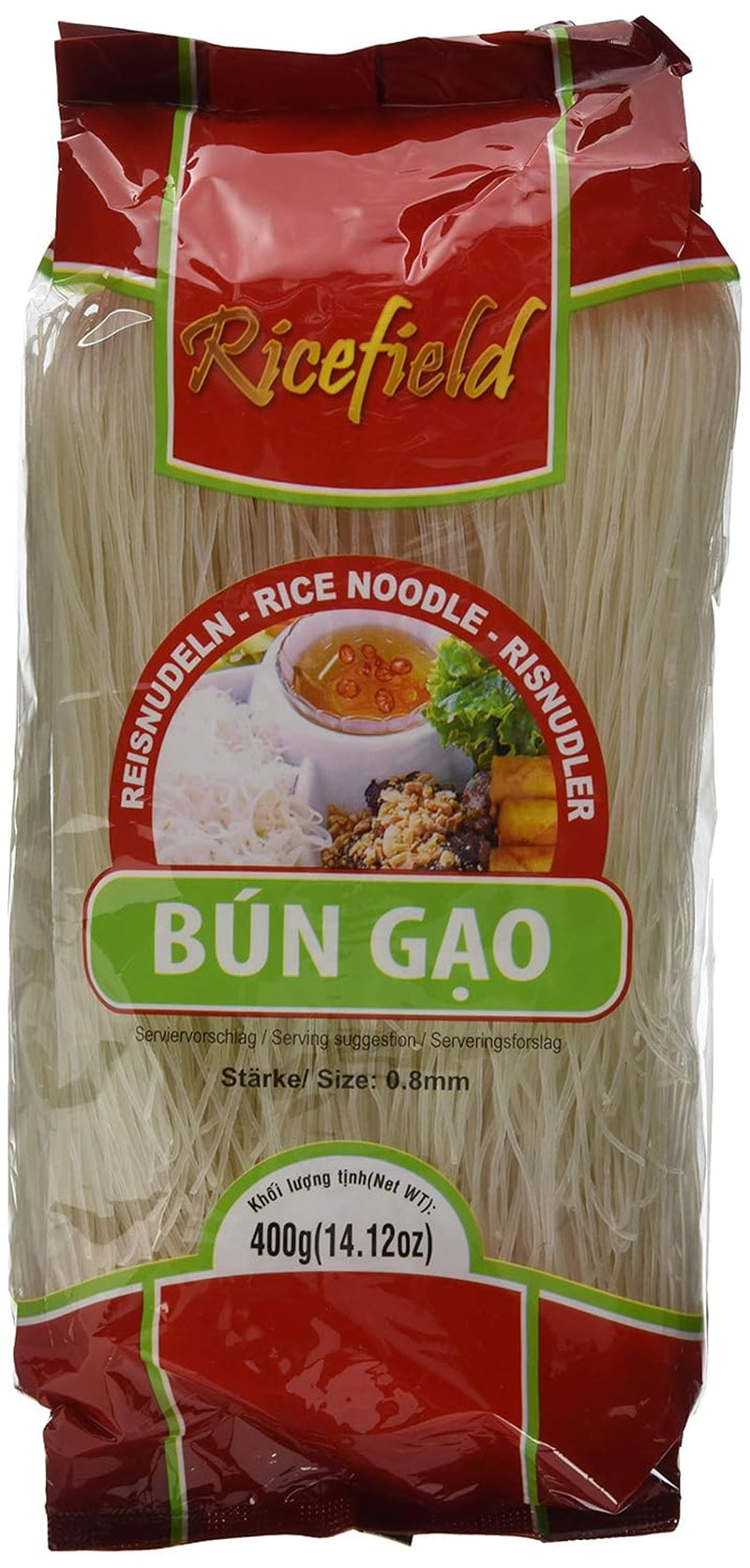 Ricefield Vermicelli 0,8 mm Bun Gao 6er-Pack (6 x 400 g)
