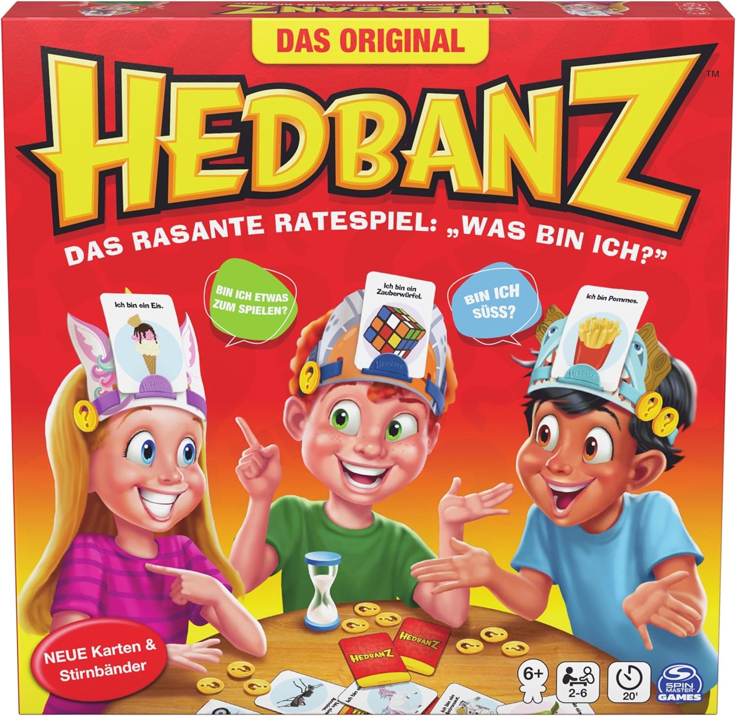 Spin Master Games – Hedbanz, das schnelle Ratespiel für die ganze Familie, Neuauflage (2025) mit tollen Spielkomponenten, für 2-6 Spieler ab 6 Jahren