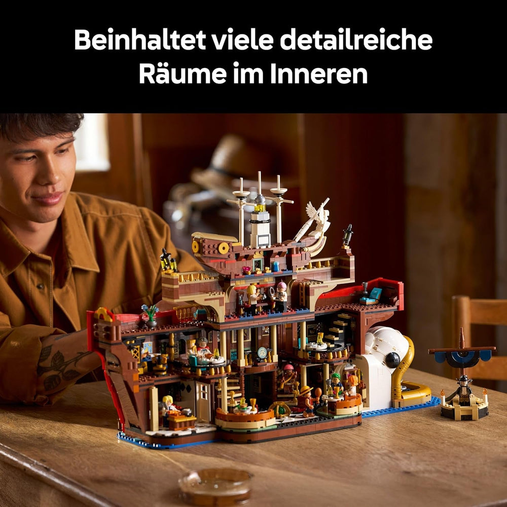 LEGO ONE PIECE - Baratié, das Schwimmende Restaurant - Bauset für Erwachsene - Modellbau mit detailliertem Innenraum sowie 10 Minifiguren inkl. Luffy, Nami & Sanji - Anime Geschenk für Fans - 75640