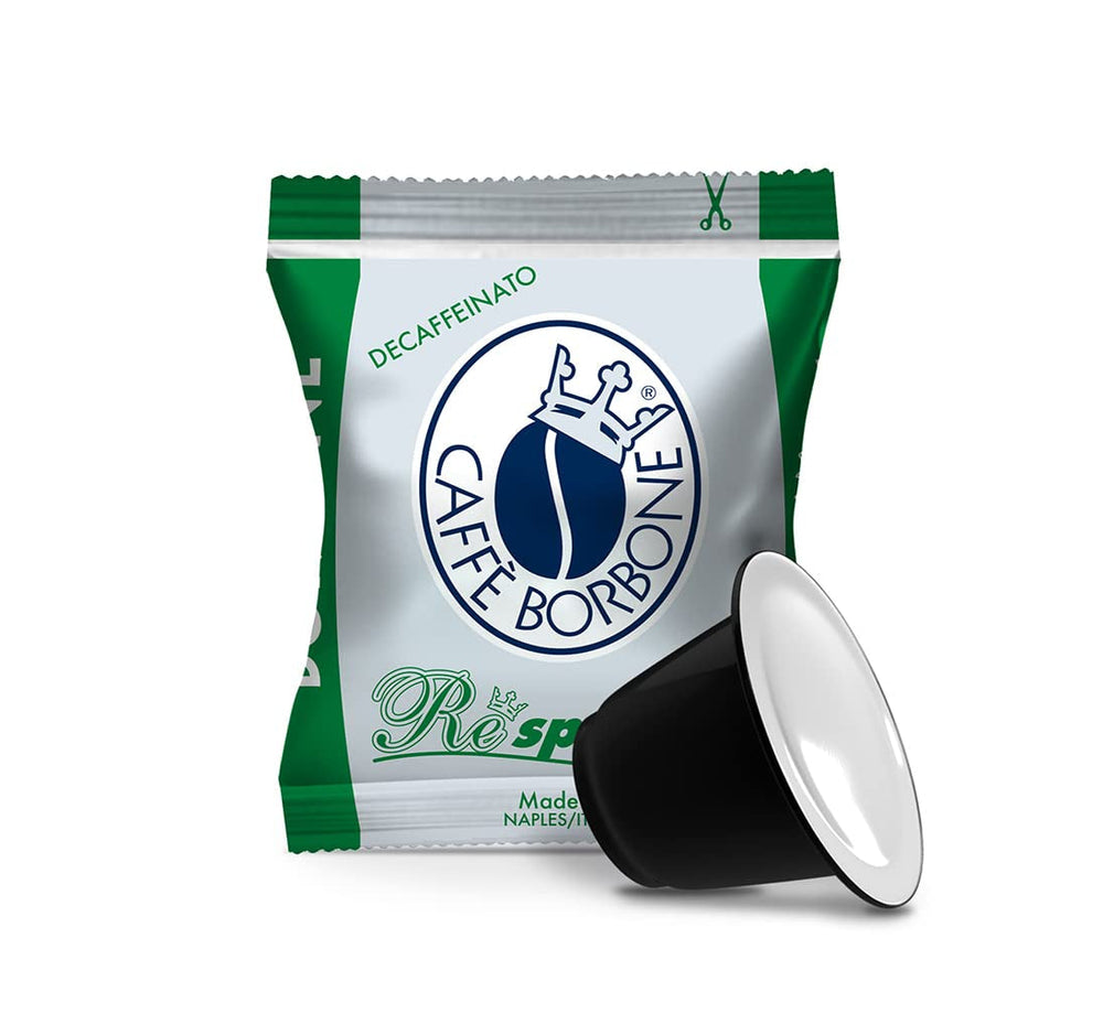 Caffè Borbone Kaffee Kapseln Respresso, Blaue Mischung, 100 stück & Kaffee Kapseln Respresso, Entkoffeinierte Dek Mischung - 100 stück - Kompatibel mit Häuslichen Kaffeemaschinen Nespresso®*