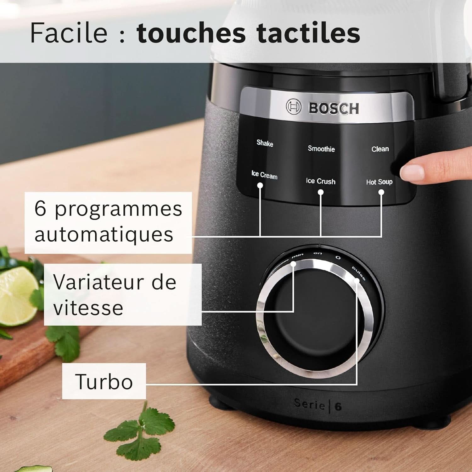 Vitapower Standmixer, Serie 6, 1.800 W, 6 Programme, Prospeed Klingen, Tritan™-Krug, Schwarz, MMB6652B Kitchen Naty Shop