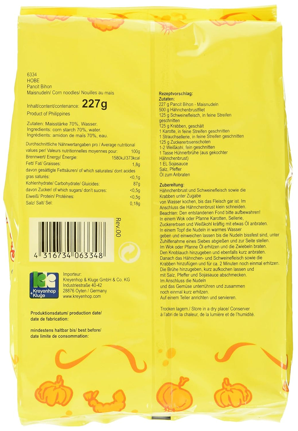 Pancit Bihon Nudeln, 4er Pack (Packung à 4 x 227g)
