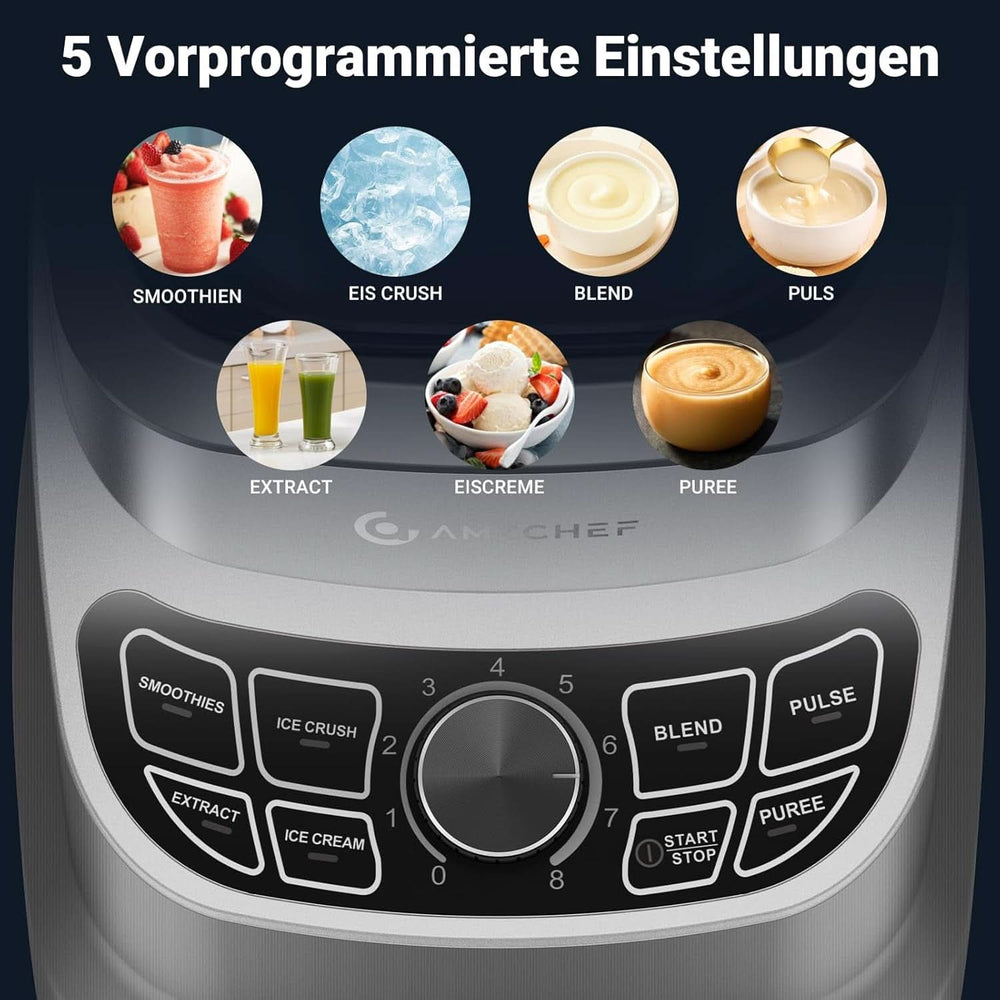 AMZ BOSS Profi-Mixer mit 8 einstellbaren Geschwindigkeiten | Mixer von 1800 W Mutter und Kind Naty Shop