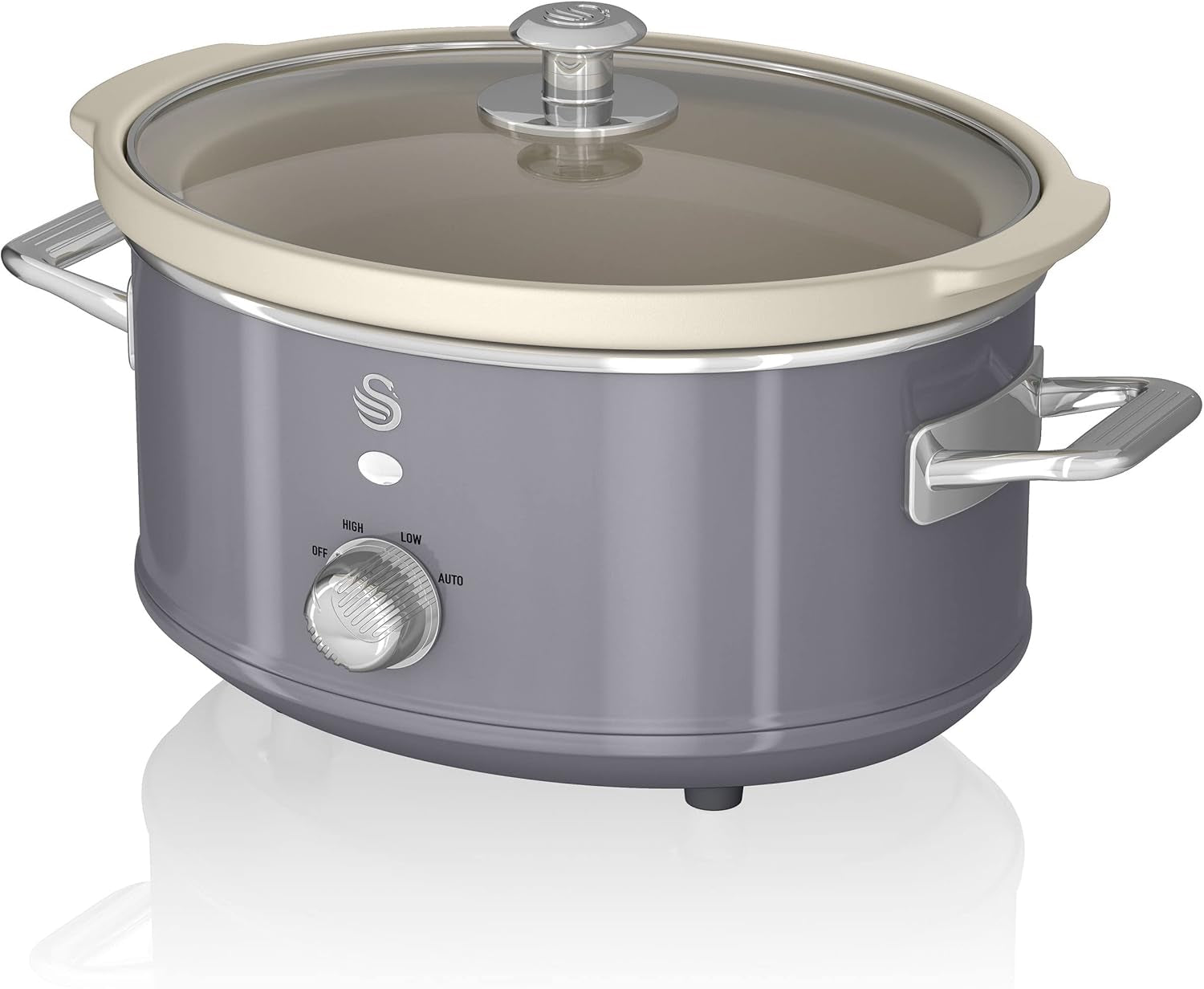 Swan Retro SF17021GRNEW Slow Cooker 3,5 Liter, 200 W Slow Cooker Naty Shop Grau