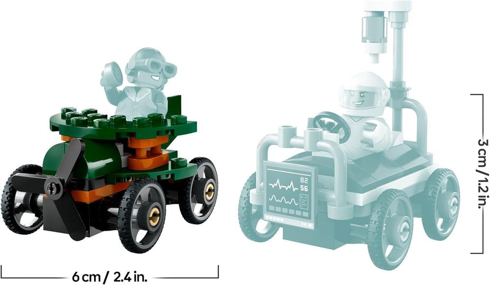 LEGO City Flugzeug vs. Krankenhausbett Rennwagen Set - Seifenkisten Spielzeug für Jungen und Mädchen ab 5 Jahren - Bauset mit 2 Minifiguren - Geschenk zum Geburtstag & für die Feiertage 60459