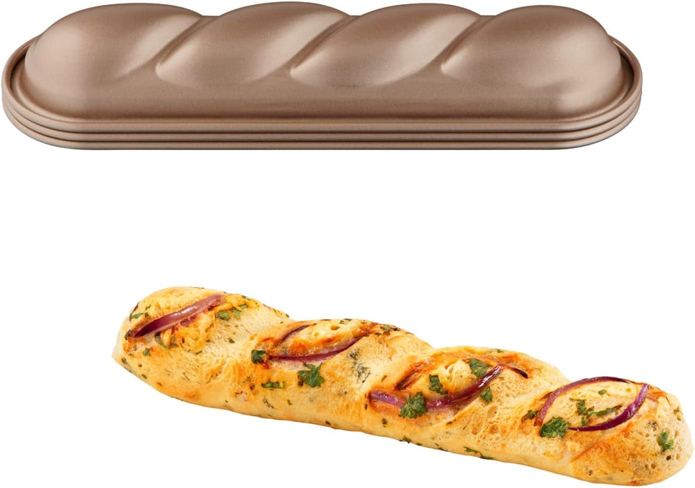 Tefal Creabake Muffins Creabake Backformen, 7,5 cm, Antihaftbeschichtung, stapelbares System, kreative Rezepte für Süßigkeiten und Salade, einfaches Backen, Eisenfarben Formen und Tabletts zum Backen Naty Shop 3 X Zopfformen