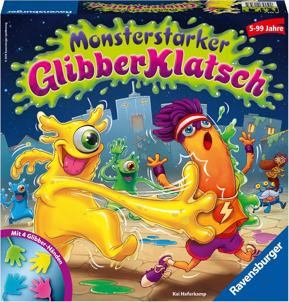 Ravensburger Monster Strong Slime Slap-Spiel für Kinder, Party- und Familienspiel für Kinder und Erwachsene, 2–4 Spieler, ab 5 Jahren