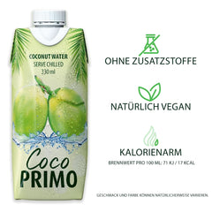 Kokoswasser, rein, Sportgetränk, Durstlöscher, 12 x 330 ml alkoholfreie Getränke Naty Shop