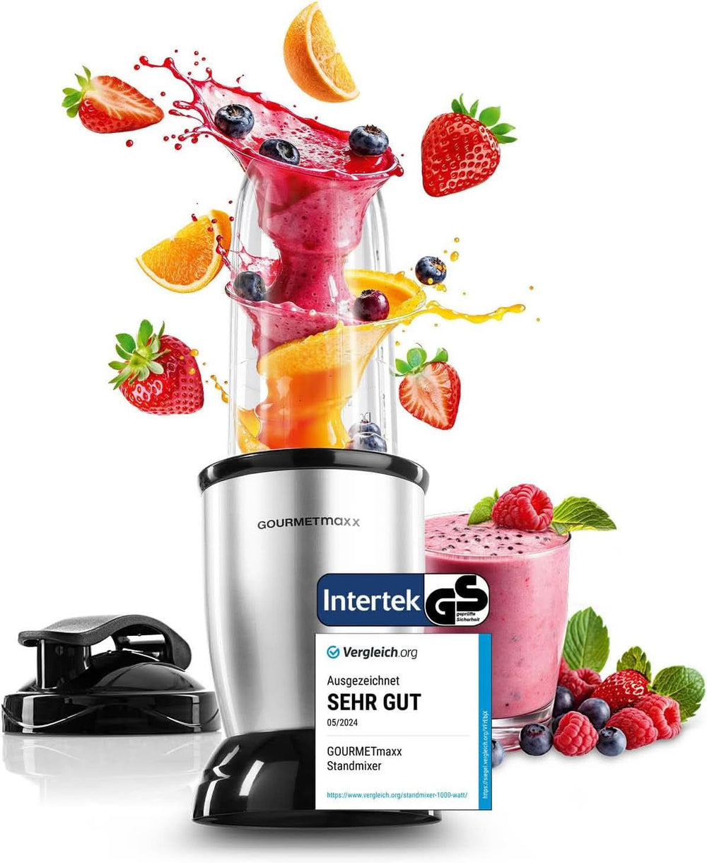 Gourmetmaxx Mr Magic Blender, Smoothie Maker mit XXL Naty Shop Zubehörpaket