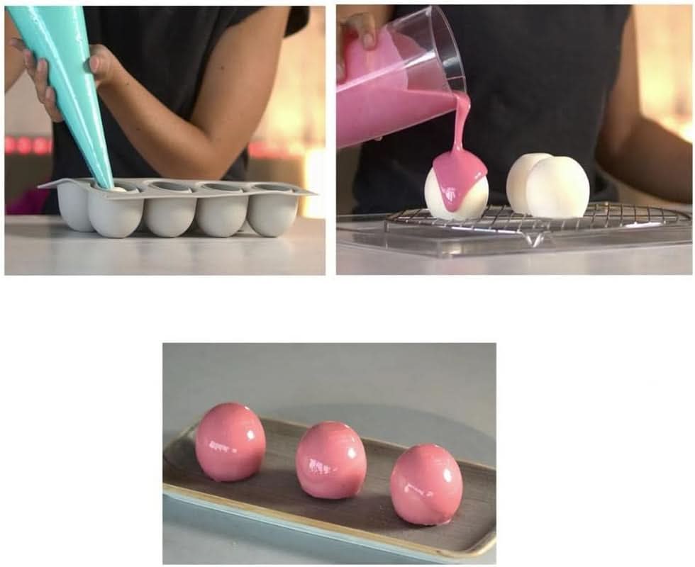 Silikomart, Form für Tartufo-Silikonkuchen, 8 einzelne Öffnungen, Ø 62 H 52 mm Kitchen Naty Shop