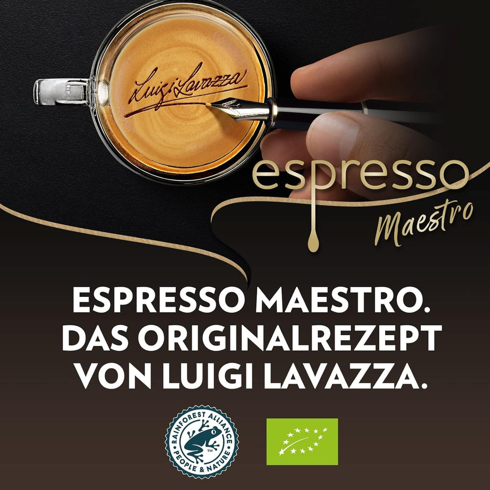 Lavazza Espresso, Kaffeebohnen für Espressomaschinen, ausgewogener und aromatischer Geschmack von Früchten und Blumen, 100 % Bio-Arabica und Robusta Coffee Naty Shop