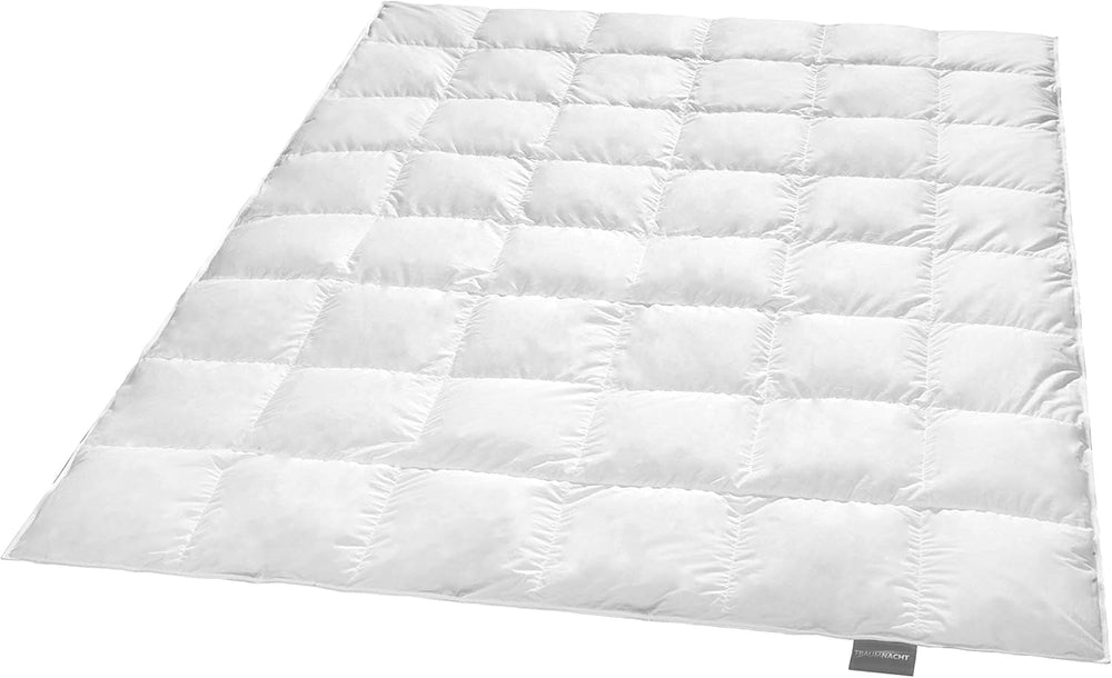 Traumnacht Basic Plapumă ușoară din puf cu puf alb nou (60%) și pene (40%), DIN EN 12934, 135 X 200 Cm, Down Pass și certificat Oeko-Tex, produs în conformitate cu standardul de calitate german Plapumi si pilote Naty Shop 90 la sută puf / 10 la sută pene Plapumă medie pentru toate anotimpurile 220 X 240