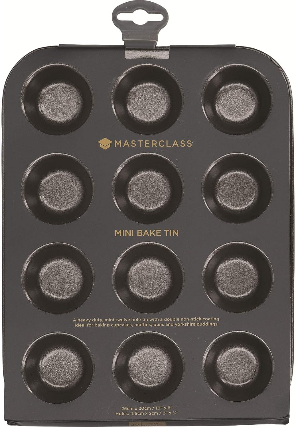Masterclass Törtchenform Master Class Für 12 Stück 25X20Cm, Karbonstahl, Grau, 28 X 18 X 18 Cm Formen und Tabletts zum Backen Naty Shop