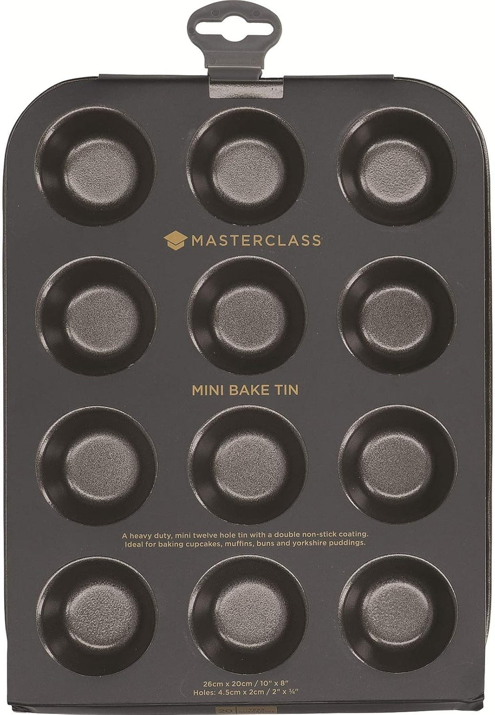 Masterclass Törtchenform Master Class Für 12 Stück 25X20Cm, Karbonstahl, Grau, 28 X 18 X 18 Cm Formen und Tabletts zum Backen Naty Shop