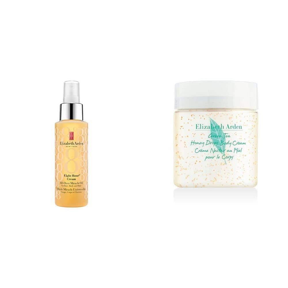 Elizabeth Arden – Eight Hour, feuchtigkeitsspendendes Öl für Gesicht, Körper und Haare, 100 ml Kosmetik und Schönheit Naty Shop Honey Drops Körpercreme-Paket, 500 ml