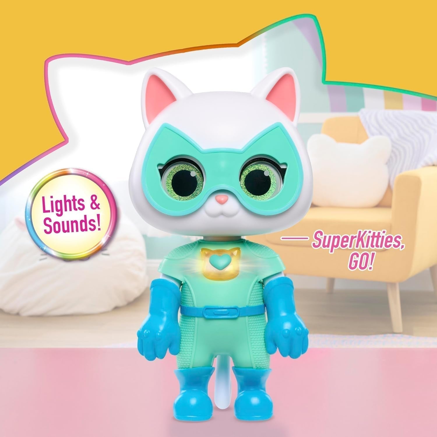 Just Play Disney Junior Superkitties, 20 Cm Big Cat Strong Transformable Bitsy, 9 piese, jucărie pentru copii de la 3 ani Action figures Naty Shop