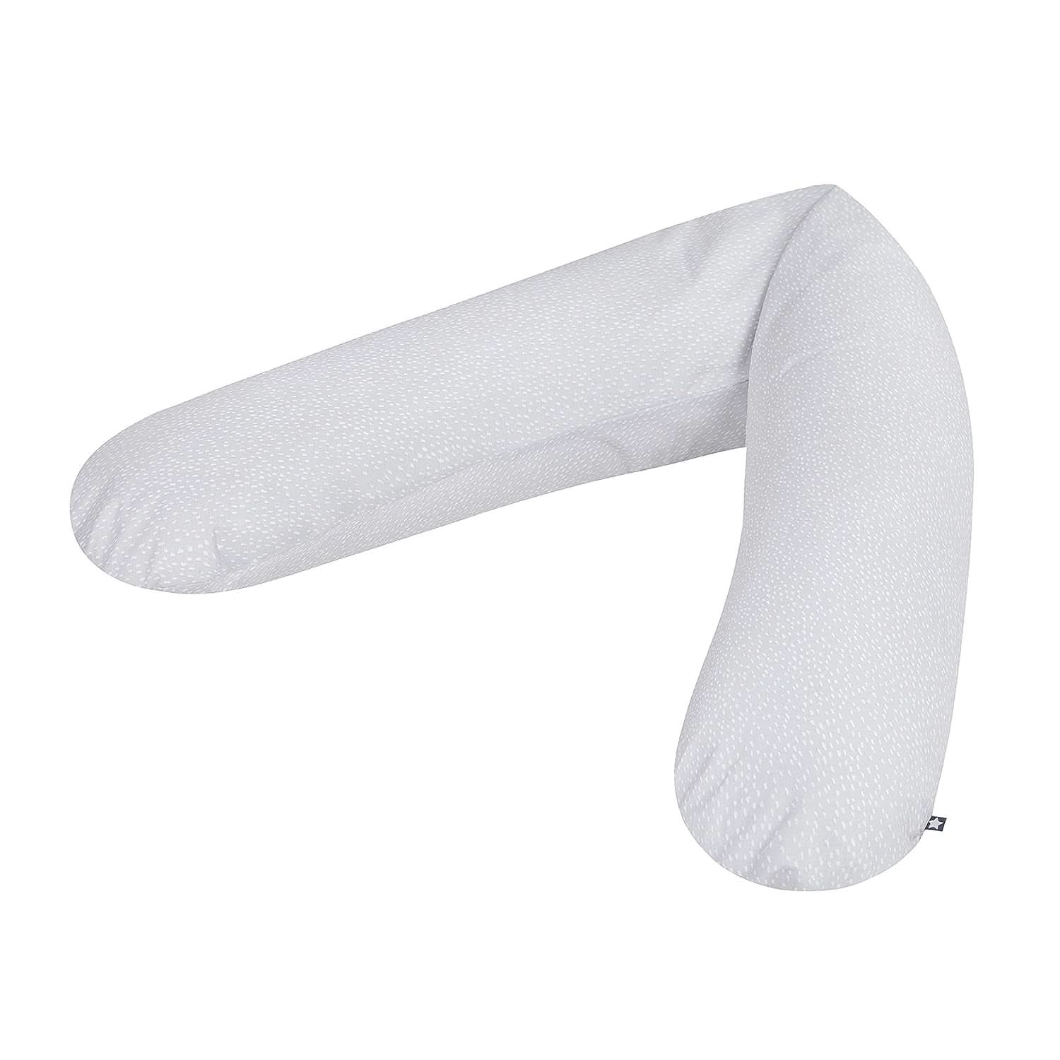 Perna de alaptare Julius Zöllner, umplutura cu fulgi deosebit de confortabila si dulcioasa, bumbac, cca 180 cm Accesorii Hrana si Alaptare Bebe Naty Shop Spots Grey