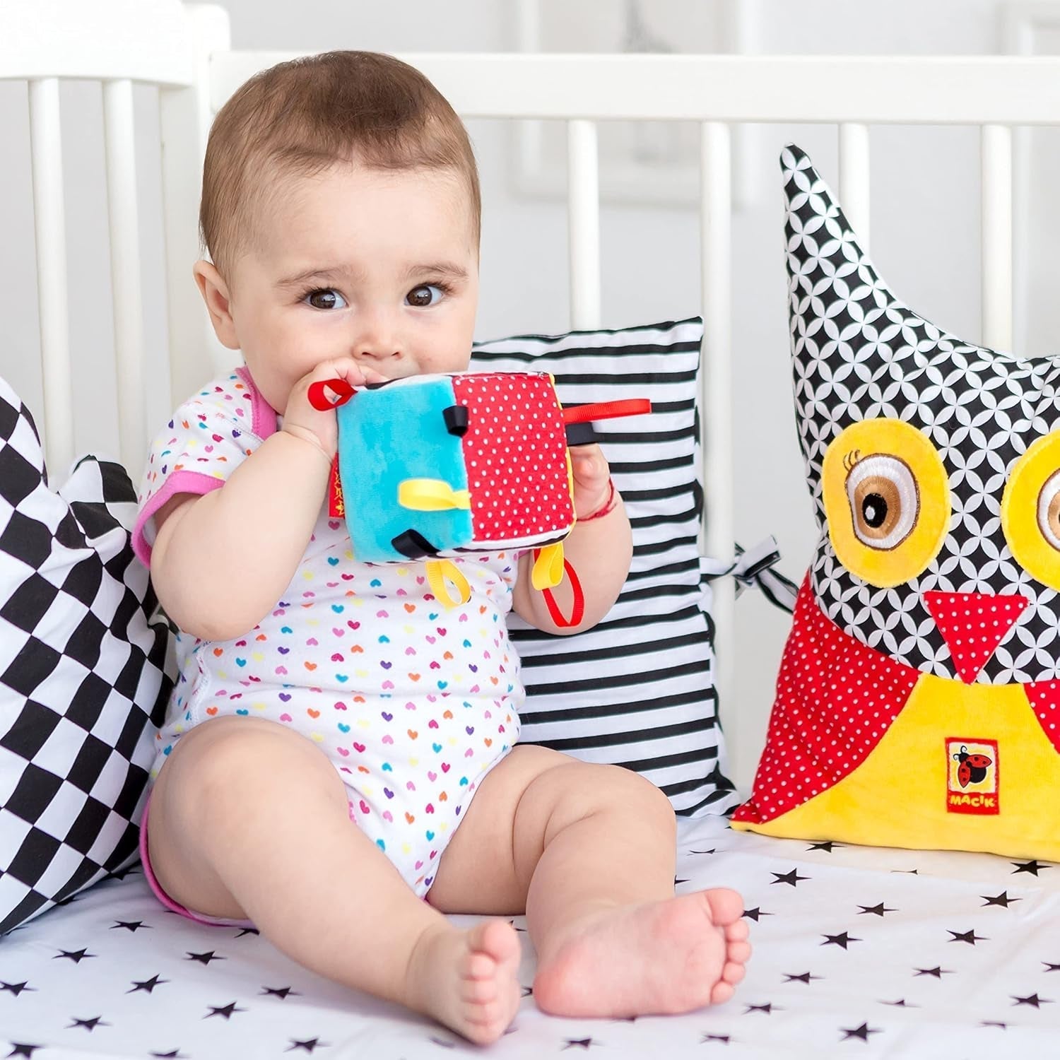 magdum 2 set joc cub copil + tesatura minge - jucărie abilități motorii de la 1 an - jucărie pentru copii 6 luni - jucărie Montessori - jucărie educativă 1 an - cadou pentru copii - minge pentru copii - cub pentru copii - cadouri pentru copii Jucarii Bebe Naty Shop