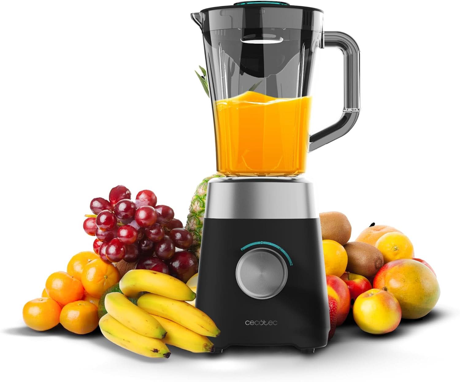 Cecotec Standmixer Power Black Titanium 2200MAX Smooth, 2200 W Maximale Leistung, 6 Klingen Aus Edelstahl, Ice-Crush-Funktion, Turbo- Und Smoothie-Funktion, Autoclean-Funktion Kitchen Naty Shop Schwarz 1300 W | 1,5 l | Plastik