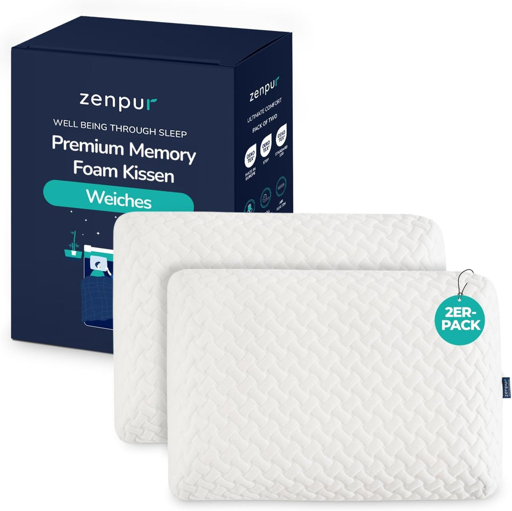 Pernă ortopedică pentru gât ZenPur 40x60-13cm, pernă pentru cap din spumă cu memorie - pernă ergonomică pentru somn, pentru gât și umeri, certificată Oeko-TEX