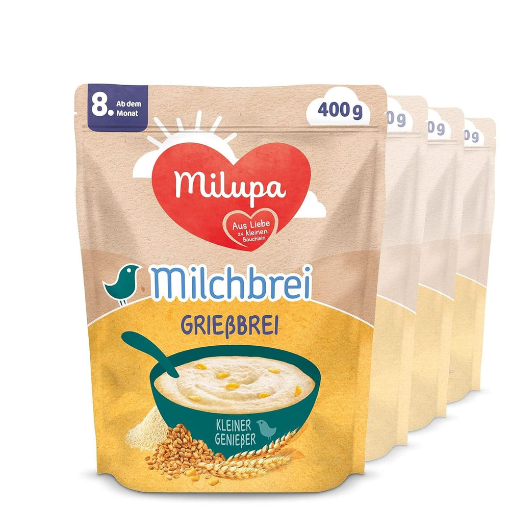 Milchbrei Milupa Sanfter Start – Brei für Babys ohne Gluten, ohne Palmöl – ohne Konservierungs- und Farbstoffe – ab dem 5. Monat Mutter und Kind Naty Shop Milchbrei mit Grieß Miluvit