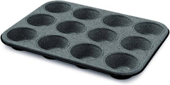Blackstone Kuchenform 12 Muffins, Stahl, Schwarz/Grau Stein, 6 Einheiten Formen und Backbleche Naty Shop 12 Muffins Line Blackstone