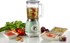 Ariete Vintage 583 Mixer Aus Glas, Retro Multifunktionsmixer Mit 4 Klingen, 4 Geschwindigkeiten + Pulse-Funktion, Ice-Crusher Funktion, 1,5 Liter Fassungsvermögen, 1000W, Green Kitchen Naty Shop