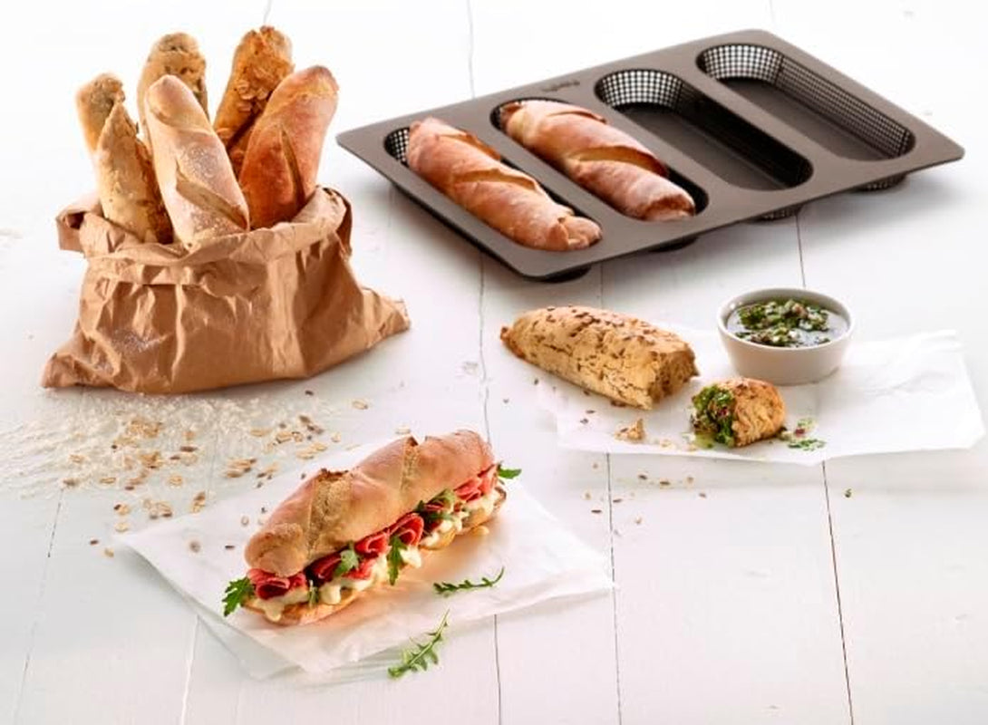 Set de copt pâine Lékué, silicon, maro, 30 x 25 x 15 cm (3000085SURM017)
