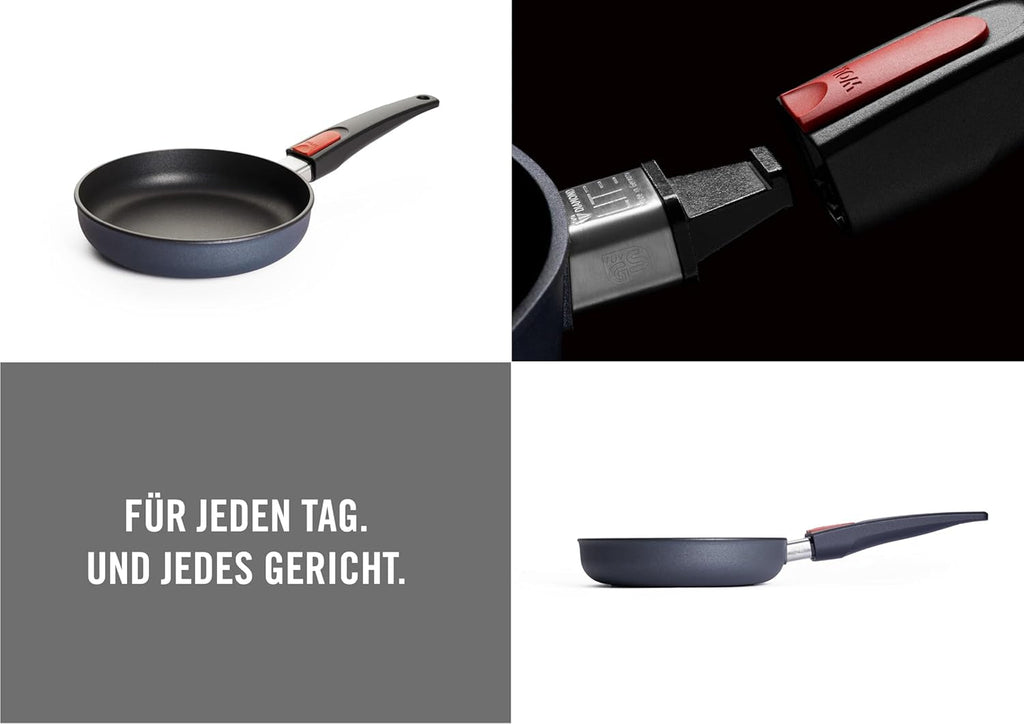 Woll Diamond Lite tigaie plată - Inducție -, Ø 20 Cm, 5 Cm înălțime, Cu mâner detașabil - Potrivit pentru toate tipurile de plită, Aluminiu turnat, Acoperire antiaderentă Oale si Tigai Naty Shop