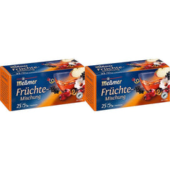 Amestec de fructe Meßmer | 25 pliculețe de ceai | Vegan | Fără gluten | Fără lactoză (pachet cu 2)