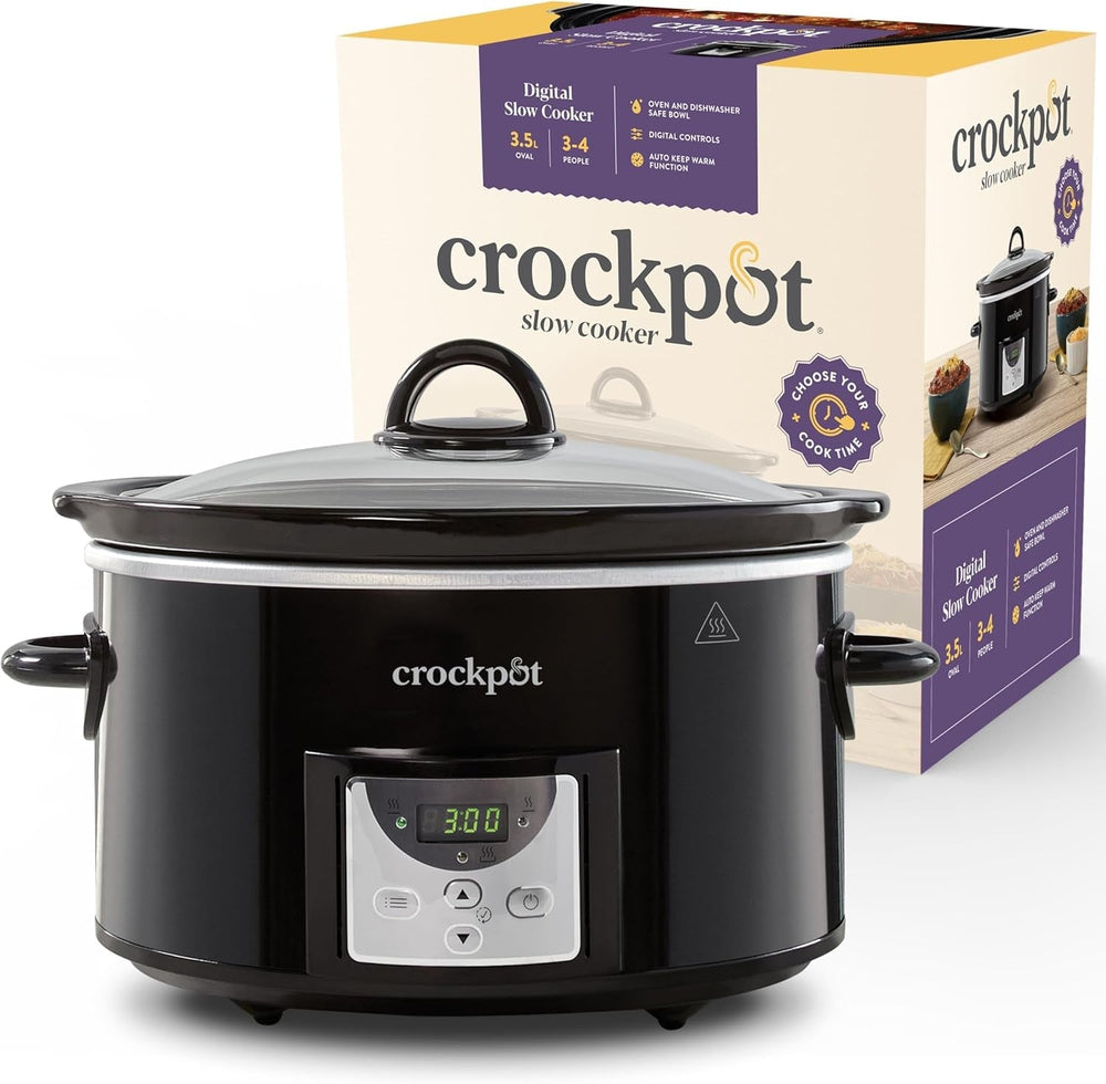 Slow Cooker digitaler Crockpot, 3,5 l (3 bis 4 Personen), CSC113X Slow Cooker Naty Shop Schwarz 3,5 Liter