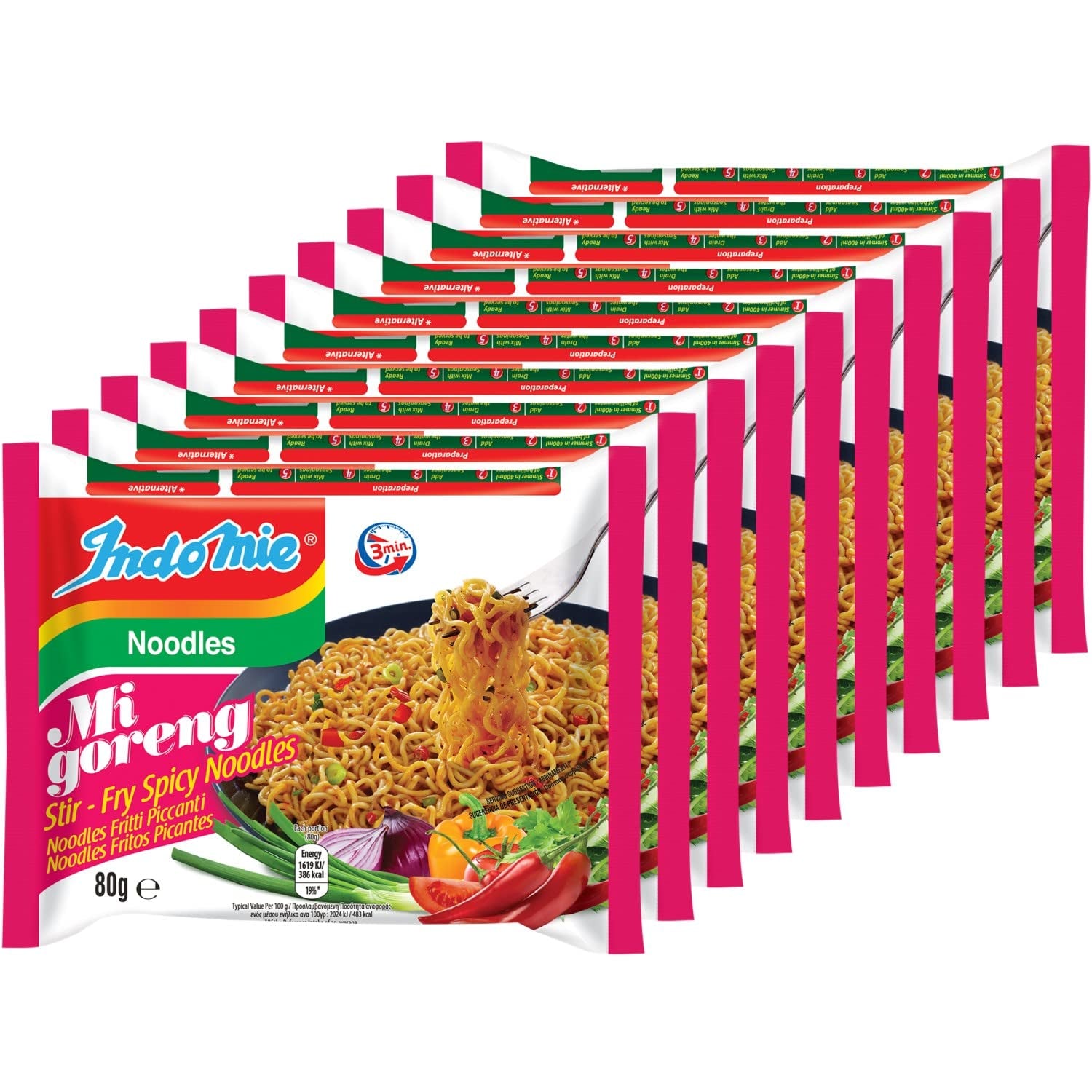 INDOMIE - Instant Mi Goreng Nudeln - Multipack (40 x 80g)