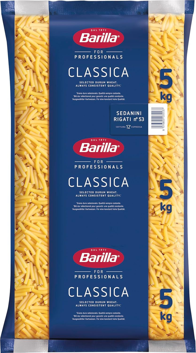 Paste Penne Rigate din grâu dur Barilla n. 73 – Pachet de 1 (1x5kg)