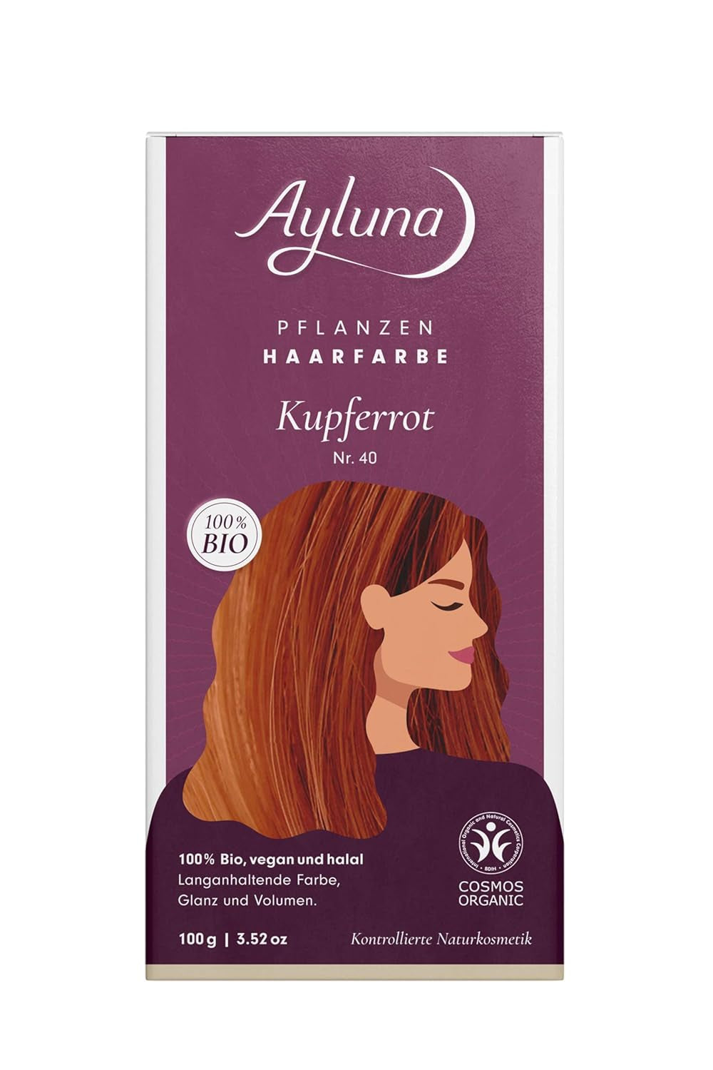 Vopsea de păr vegetală 60 chilli red, vopsea de păr vegană cu henna, madder indian, schinduf și mușețel, pentru culoare de lungă durată, strălucire și volum, fără amoniac, 100% acoperire pentru părul gri, 100g Vopsea pentru par Naty Shop Roșu 100 G (1 pachet)